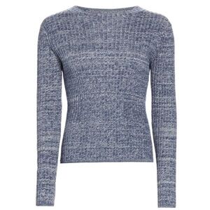 Vince Wool & Cotton Blue Heathered Ribbed Sweater Size S